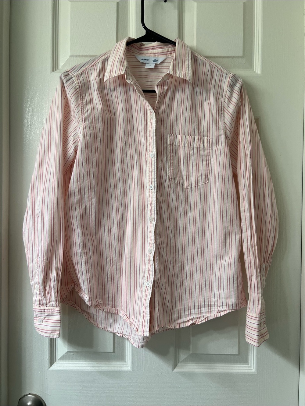 Light Pink Striped Button-Up Shirt